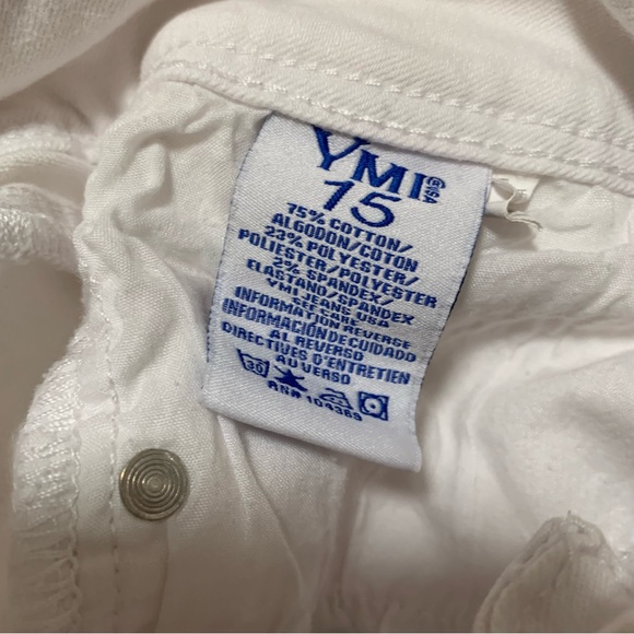 YMI Mid Rise Ankle Distressed Jeans Size 15 White - Picture 6 of 12
